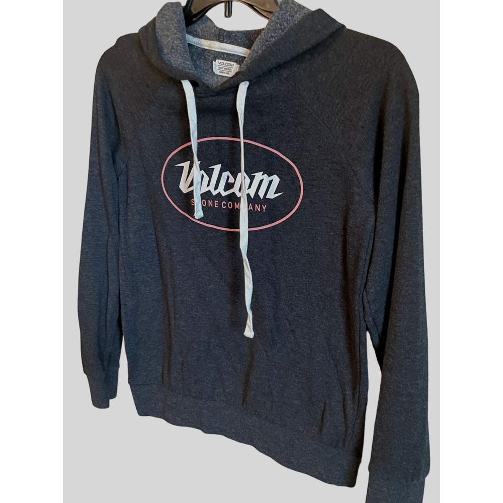 Volcom Spell Out Womens Long Sleeve Pullover Hoodie Black Heather SZ SP 10